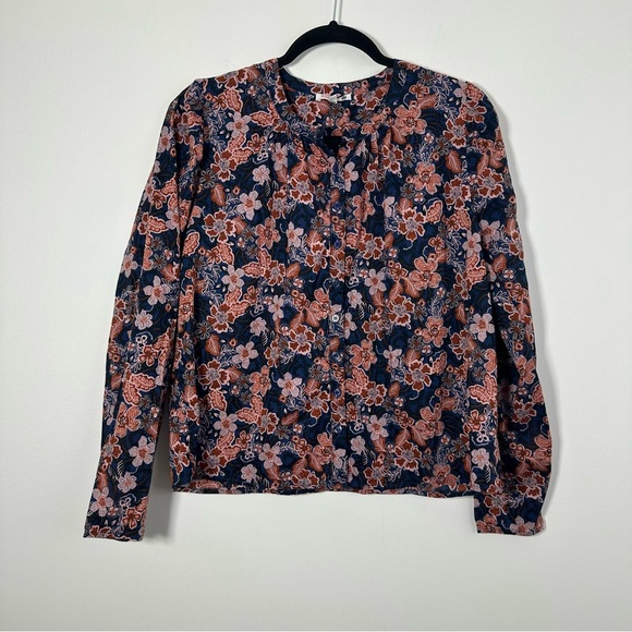 Anthropologie Sundry Floral Boho Cottagecore Button Down Long Sleeve Blouse S - Picture 2 of 8